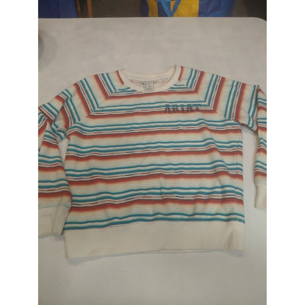 Ariat Women's Striped Long Sleeve Crewneck Sweatshirt Medium Multicolor Cotton